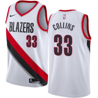 Nike Portland Trail Blazers #33 Zach Collins White NBA Swingman Association Edition Jersey Men's